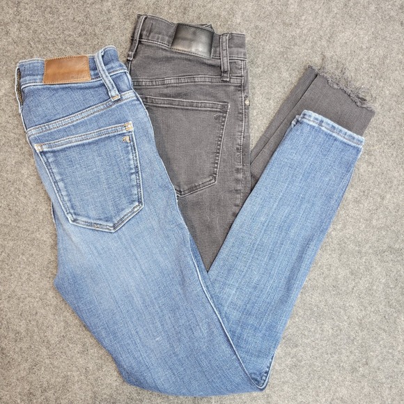 Madewell Denim - Madewell Jeans Womens 26 Gray High Rise Skinny Distressed Hem Minimalist LOT